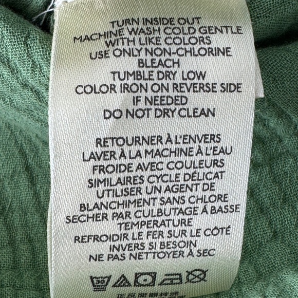 FREE PEOPLE We the Free Women’s Summer Daydream Button Down Green Shirt S NWT - Picture 11 of 12